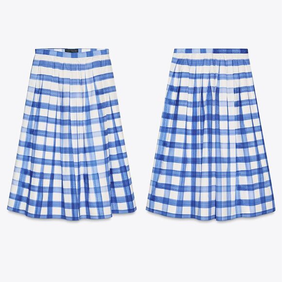 NEW ZARA checkered midi skirt 3090 size XS - Picture 2 of 3